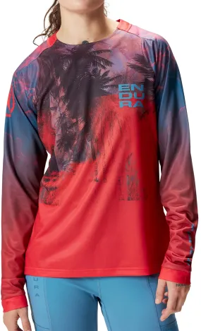 Endura Tropical Long Sleeve Womens Cycling Jersey - Red Oeko Tex Certified
