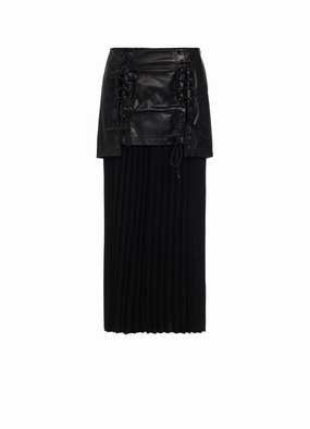 Tear Resistant Fabric Daywear LIGHT SERGE LACE-UP DETAIL SKIRT