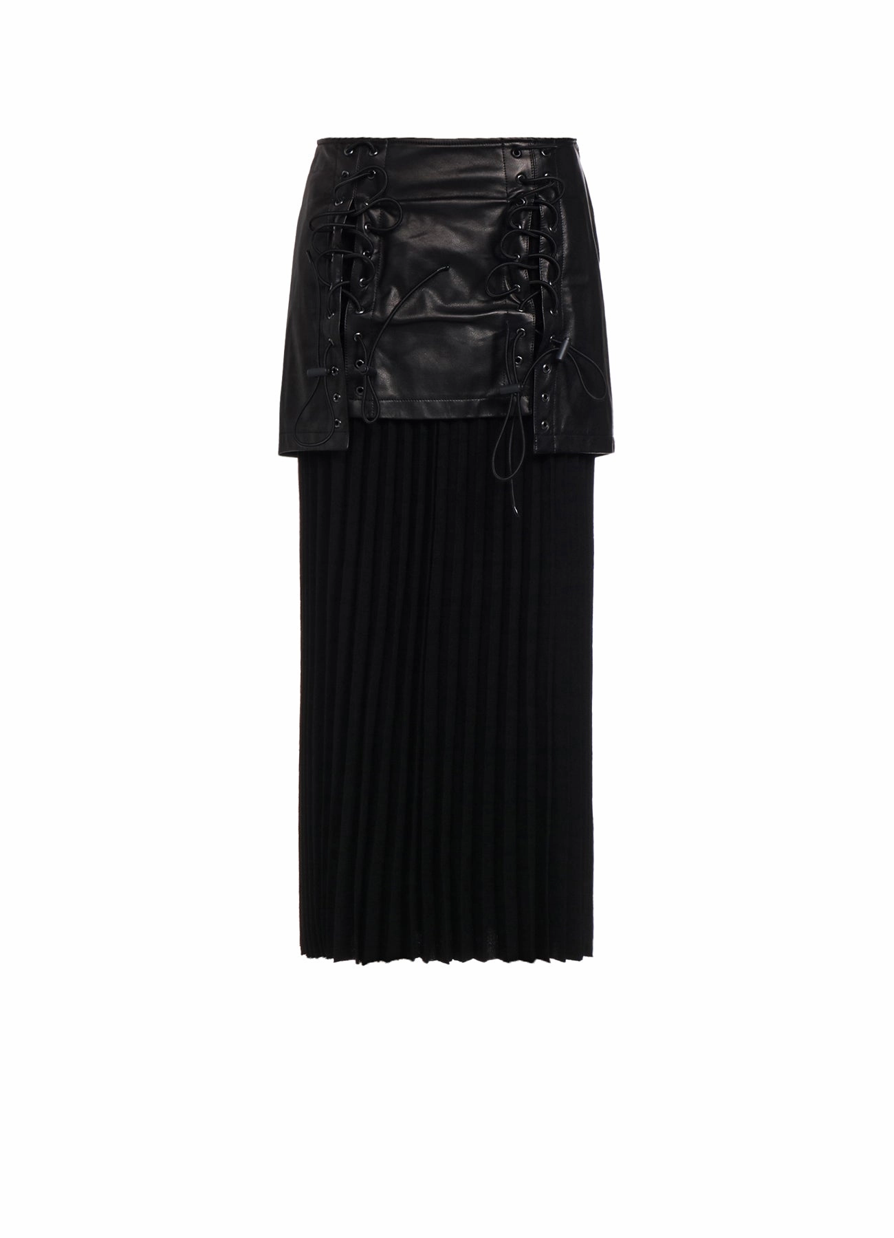 Tear Resistant Fabric Daywear LIGHT SERGE LACE-UP DETAIL SKIRT