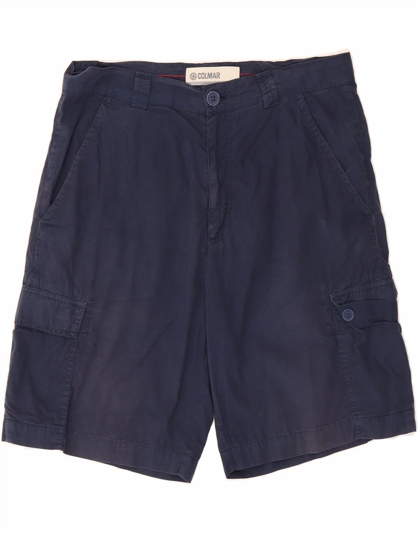 COLMAR Mens Cargo Shorts IT 48 Medium W32 Navy Blue Cotton Wear Resistant Fabric