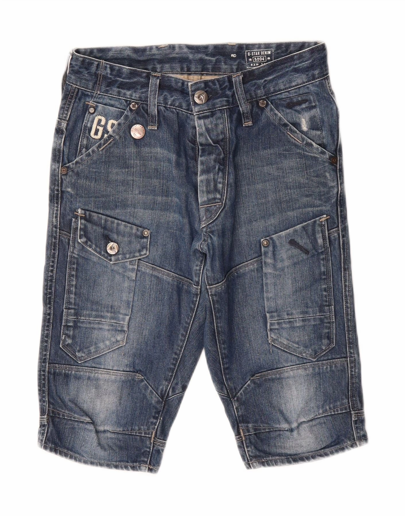 Collectible Anti Chafe Seamless G-STAR Mens Graphic Cargo Shorts W27 XS Blue Cotton