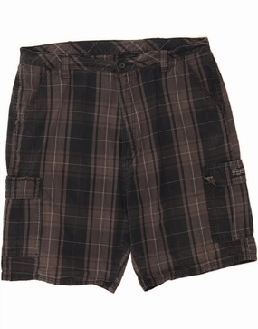 WRANGLER Mens Cargo Shorts W40 XL Black Check Cotton tall sizing Semi Formal