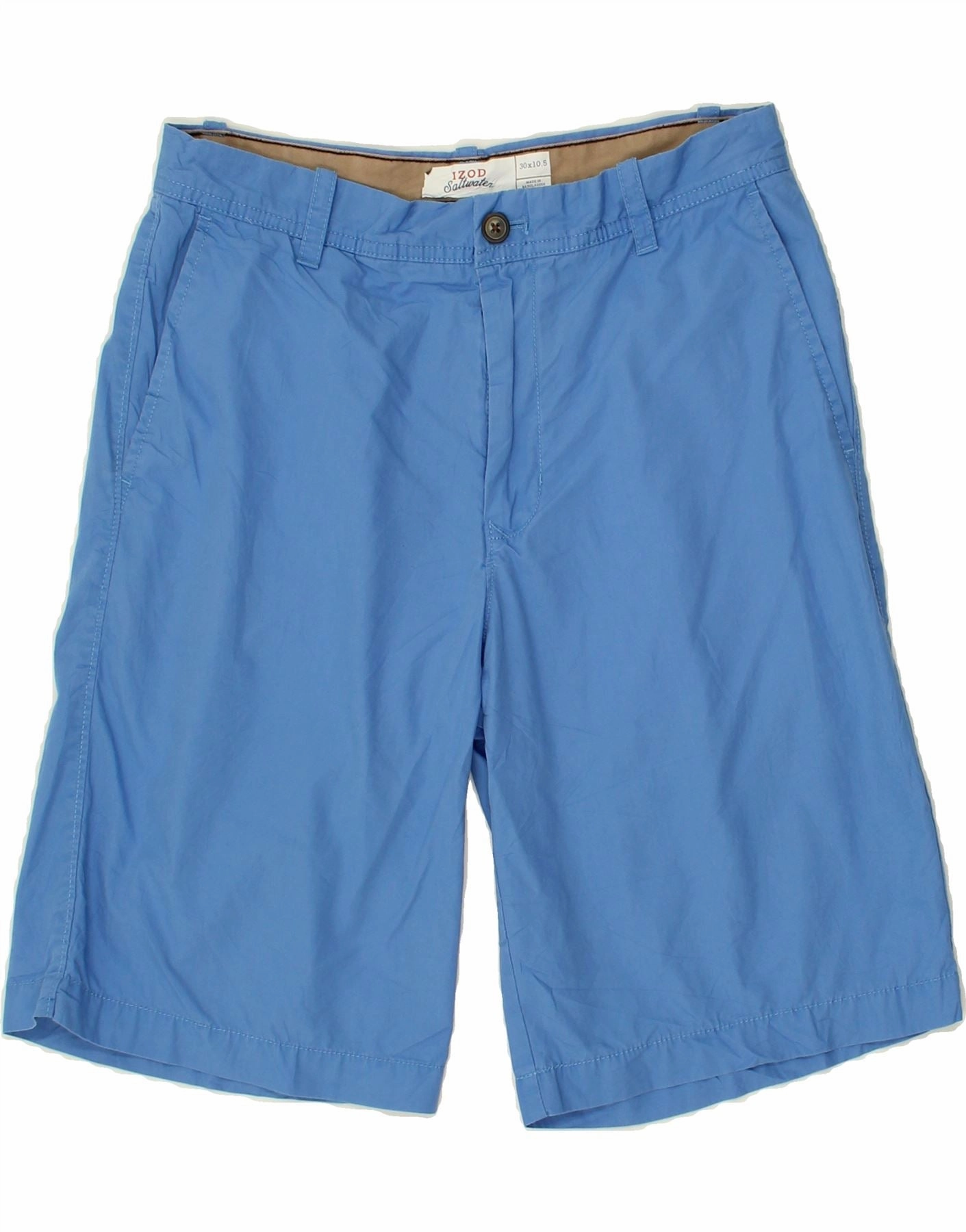 Roomy Comfort IZOD Mens Chino Shorts W30 Medium Blue Cotton