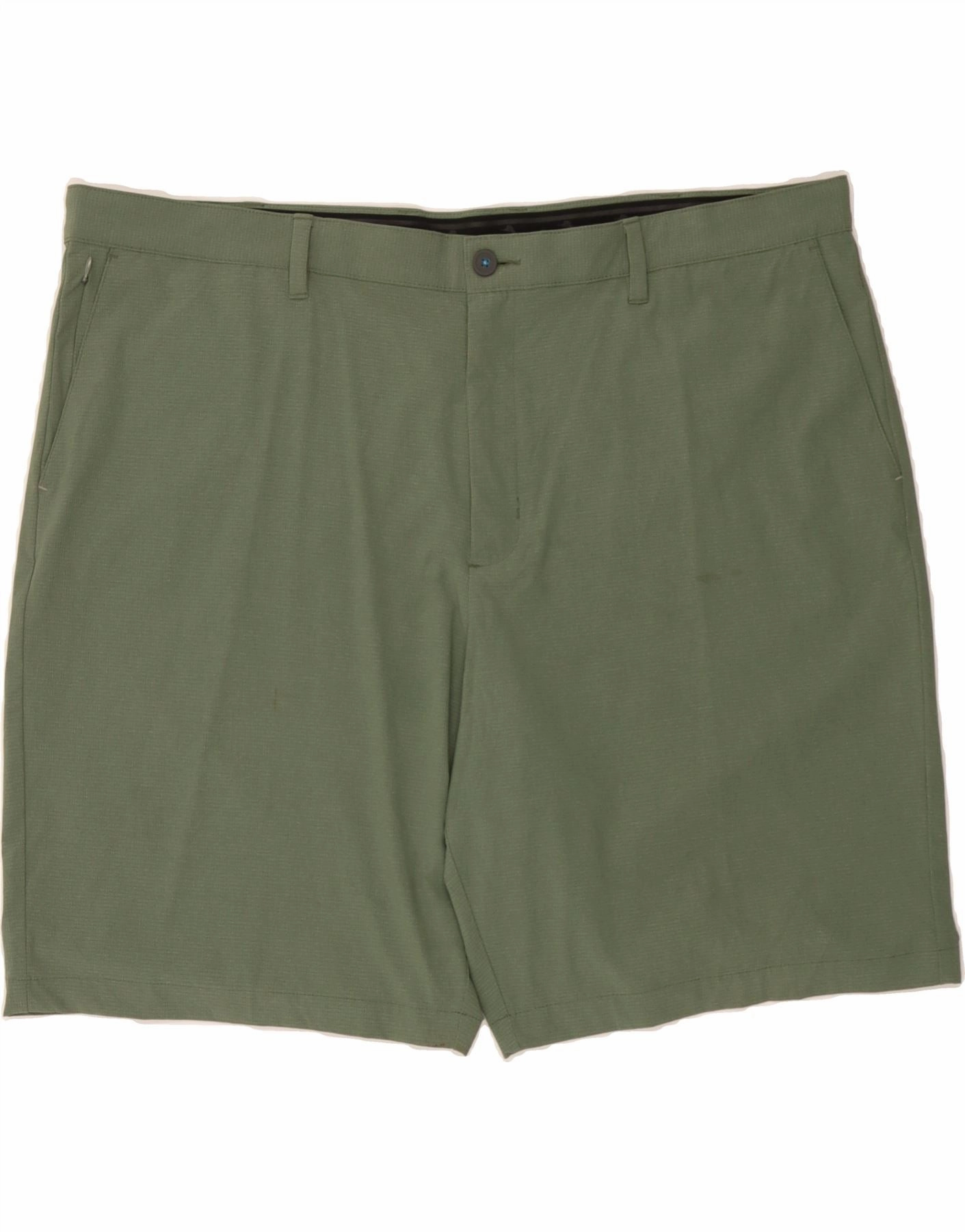 Basic Feel Sport Performance TOMMY BAHAMA Mens Chino Shorts W46 3XL Green Check Nylon
