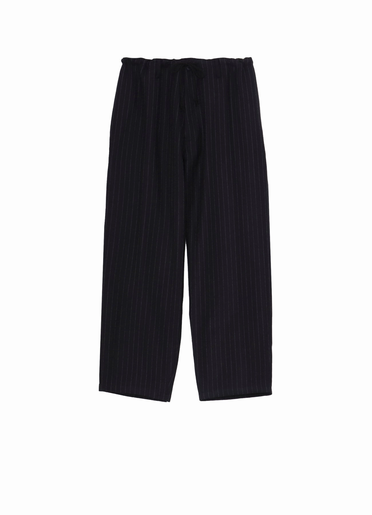 Comfort Focused STRIPED SERGE WIDE-LEG DRAWSTRING PANTS