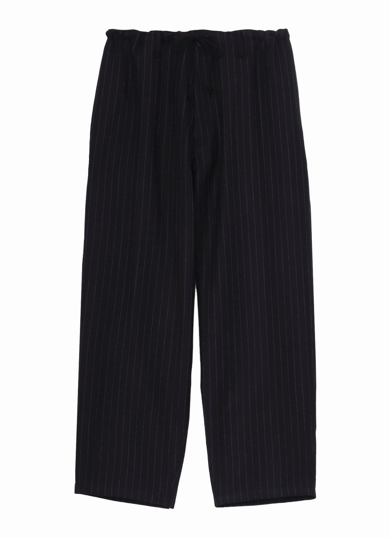 STRIPED SERGE WIDE-LEG DRAWSTRING PANTS ErgonomicStitching