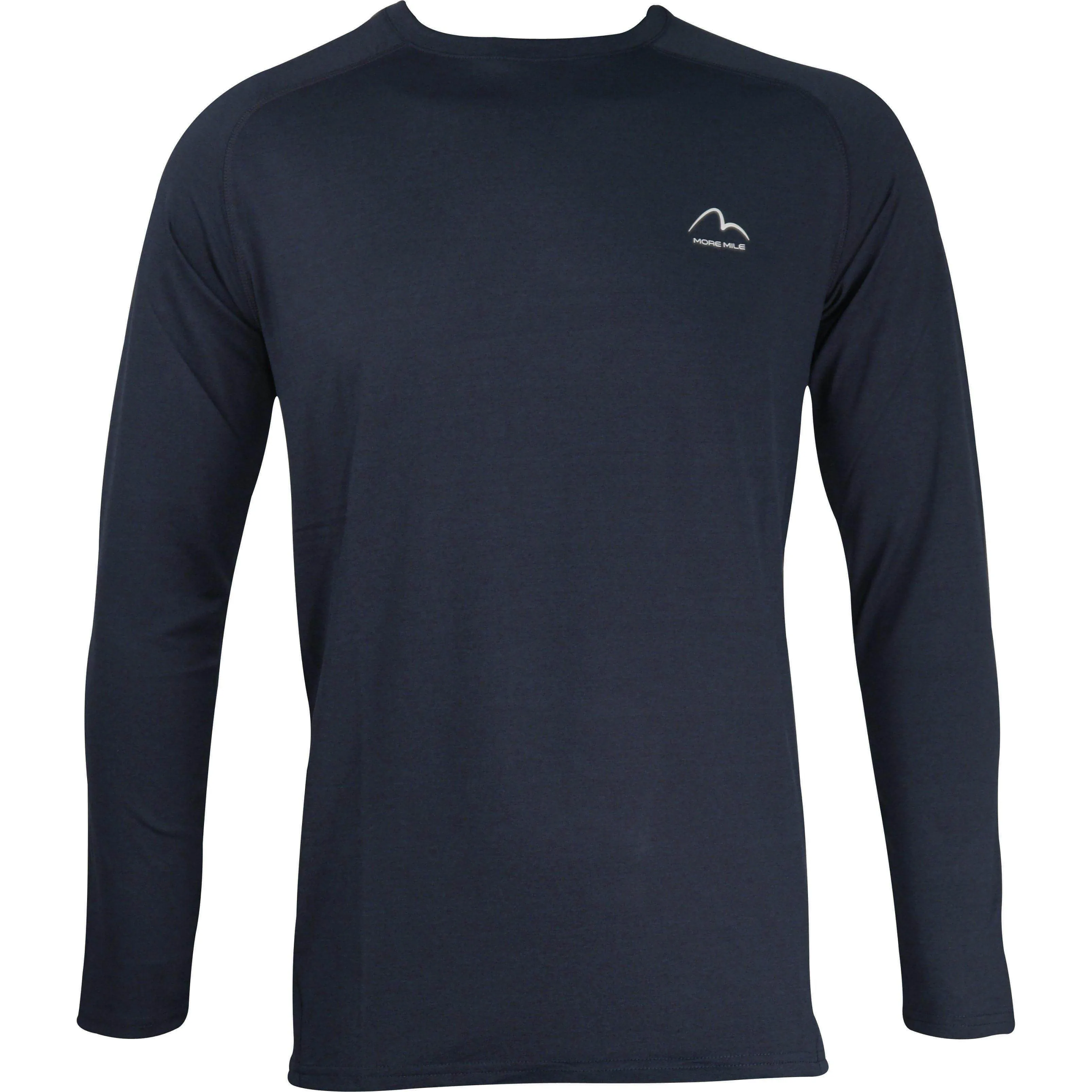 Heathered Fabric Casual Appeal More Mile Train To Run Mens Long Sleeve Running Top - Blue