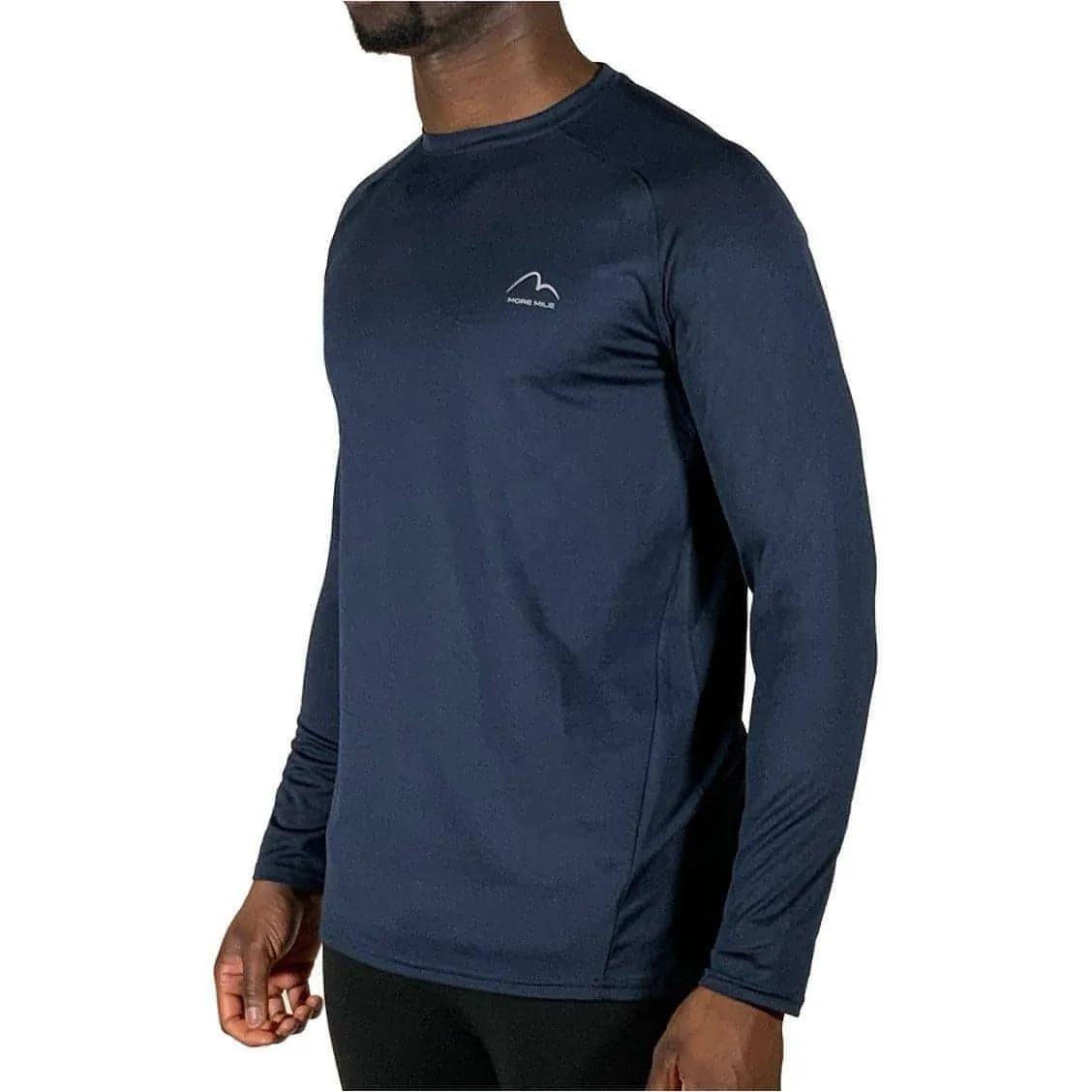 Anti-bacterial More Mile Train To Run Mens Long Sleeve Running Top - Blue