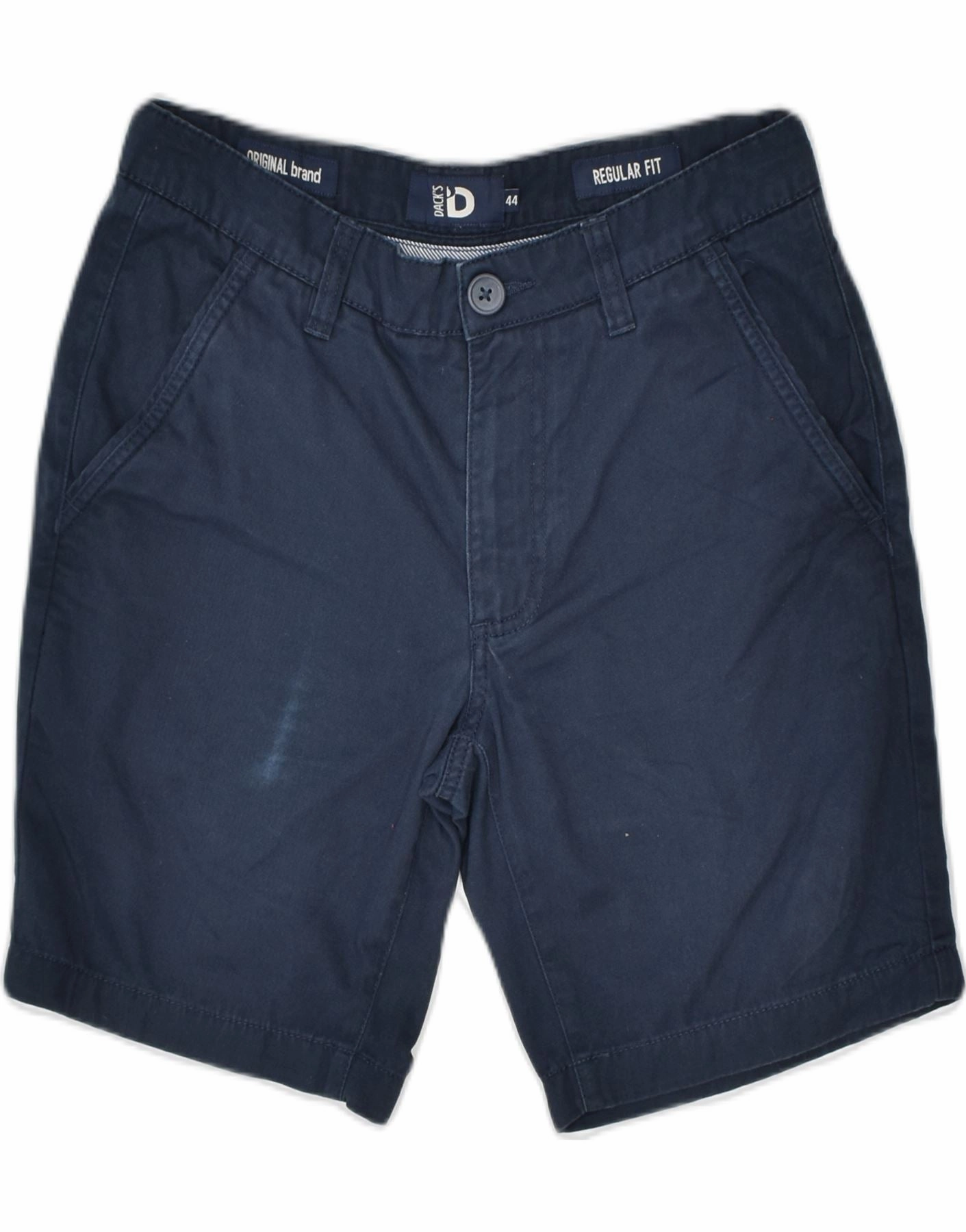 DACK'S Mens Regular Fit Chino Shorts IT 44 XS W30 Navy Blue Cotton Abrasion Resistant Surface