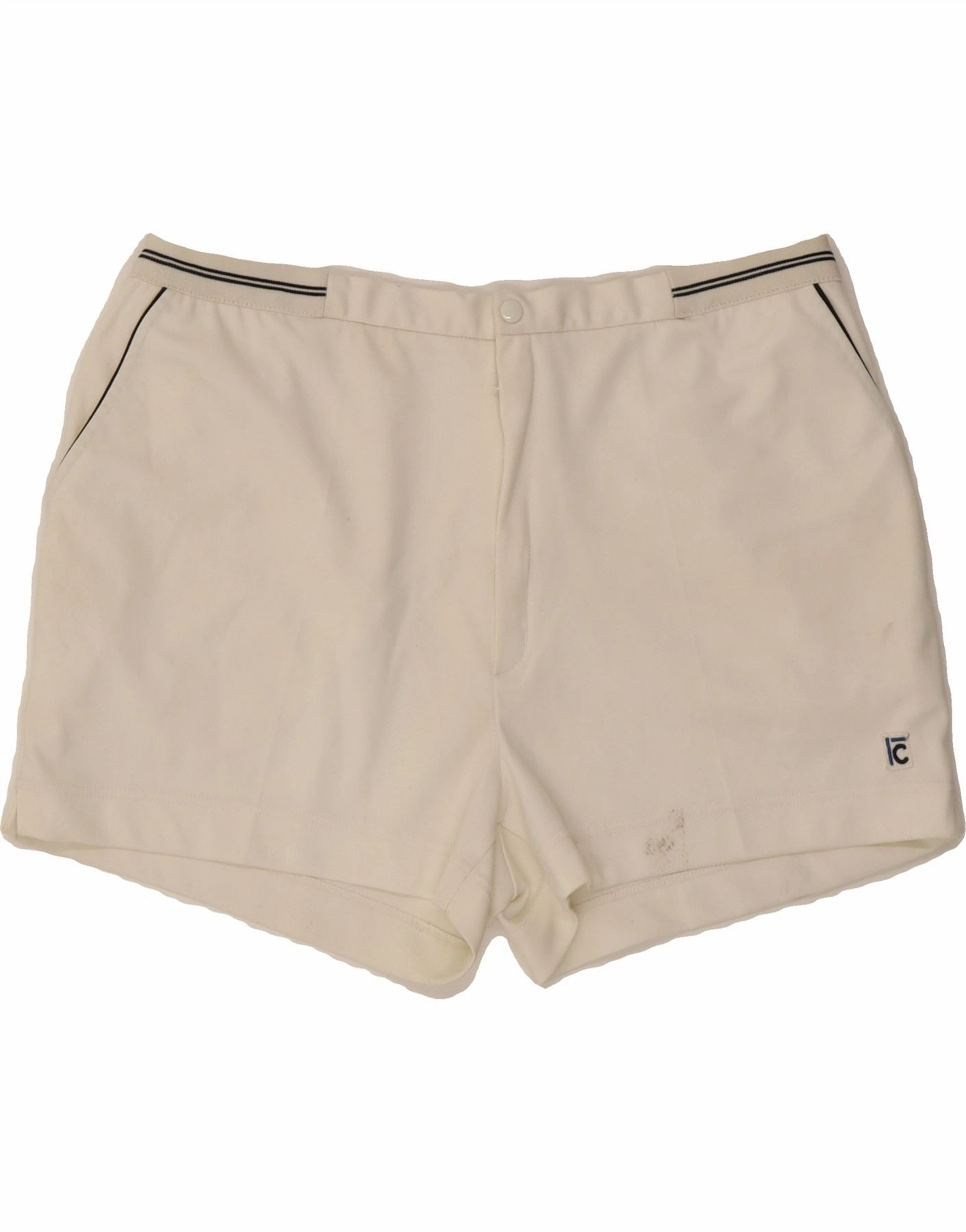 Everyday Flex Comfortable Waistband CAMPAGNOLO Mens Casual Shorts W34 Large  White Polyester