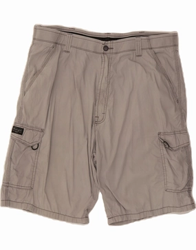 Wide Range Motion WRANGLER Mens Cargo Shorts W38 XL Grey Cotton