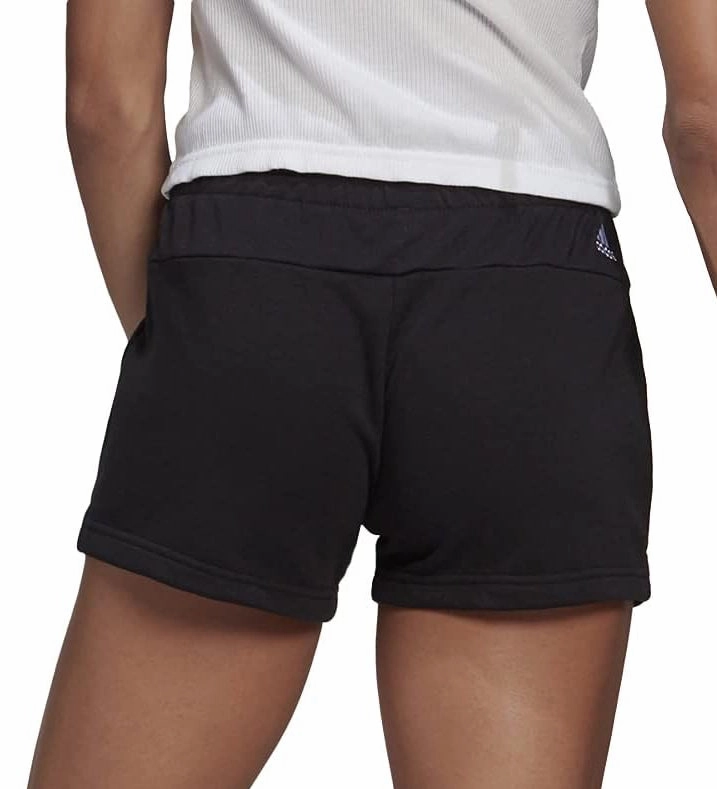 adidas Essentials Slim Logo Womens Training Shorts - Black Soft Motion