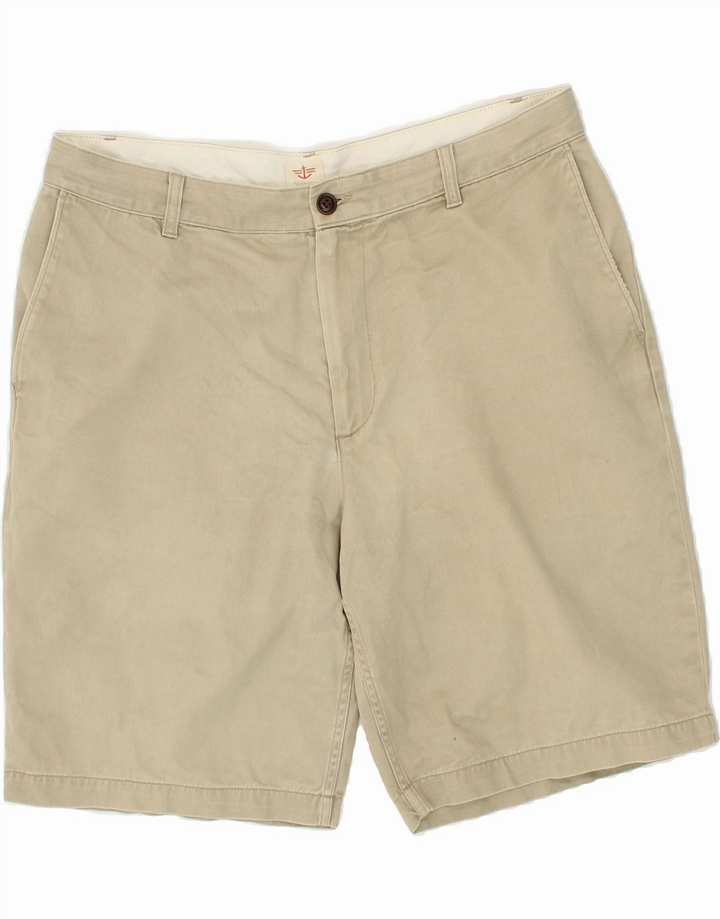 DOCKERS Mens Chino Shorts W36 Large  Beige Cotton Flatlock Seams Warehouse Work