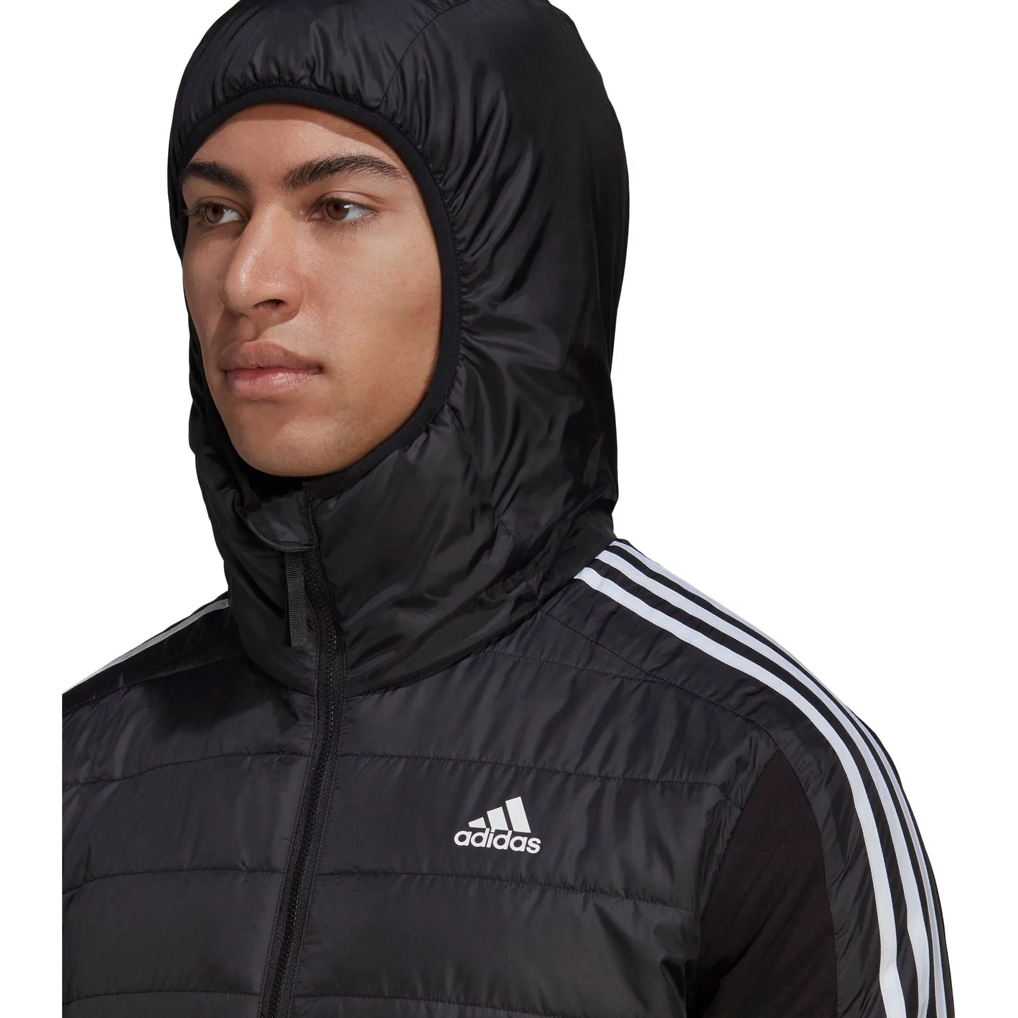 Street Chic Dry climate adidas Essentials Insulated Hooded Mens Hybrid Jacket - Black
