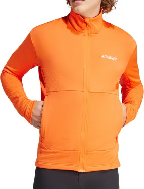 Essential Style Wear adidas Terrex Multi Light Full Zip Long Sleeve Mens Walking Top - Orange