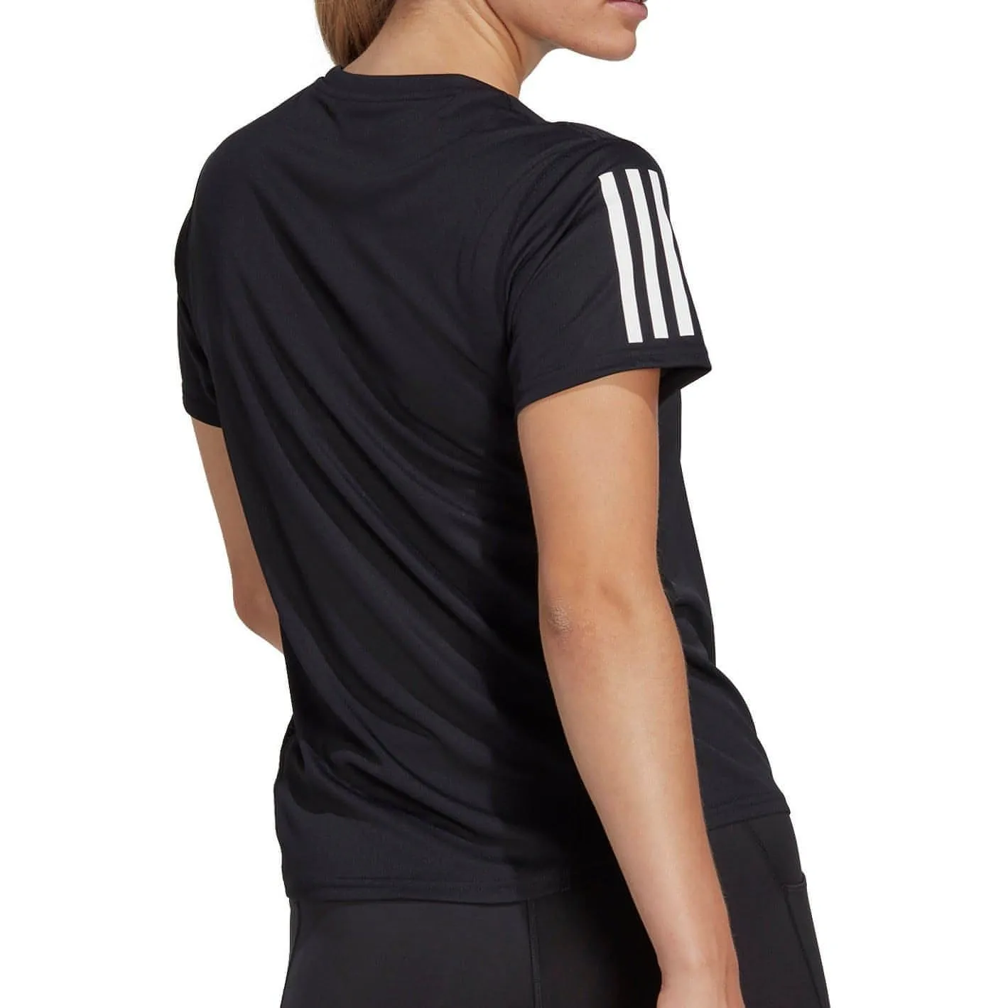 Relaxed Comfort adidas Own The Run Short Sleeve Womens Running Top - Black