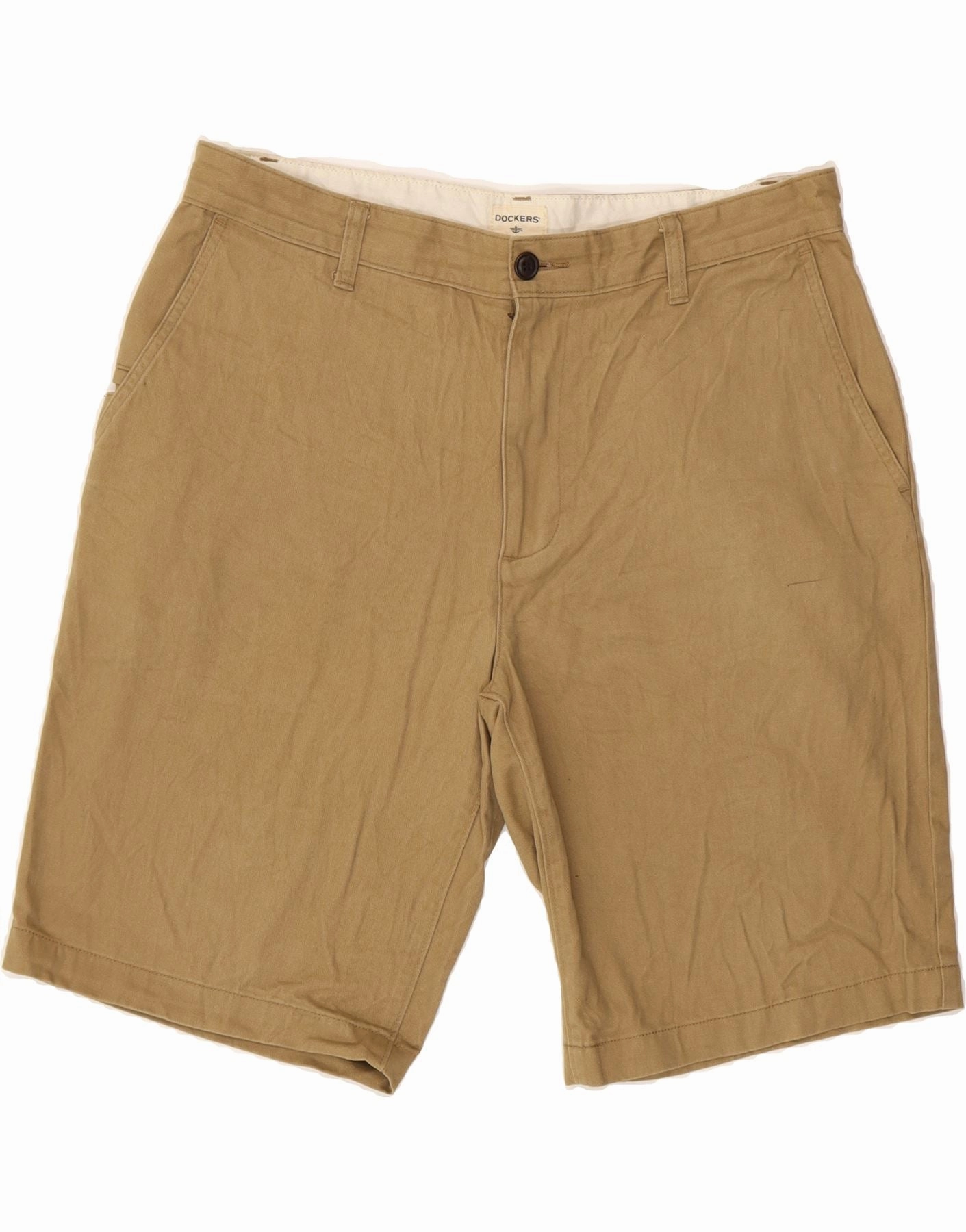 DOCKERS Mens Chino Shorts W33 Medium  Beige Cotton QuickAdjustStraps polo shirt