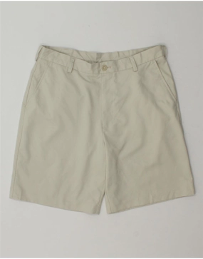 IZOD Mens Chino Shorts W34 Large Off White Polyester hip look