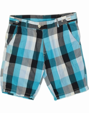 Eco-friendly JACK & JONES Mens Chino Shorts 2XL W38 Blue Check Cotton
