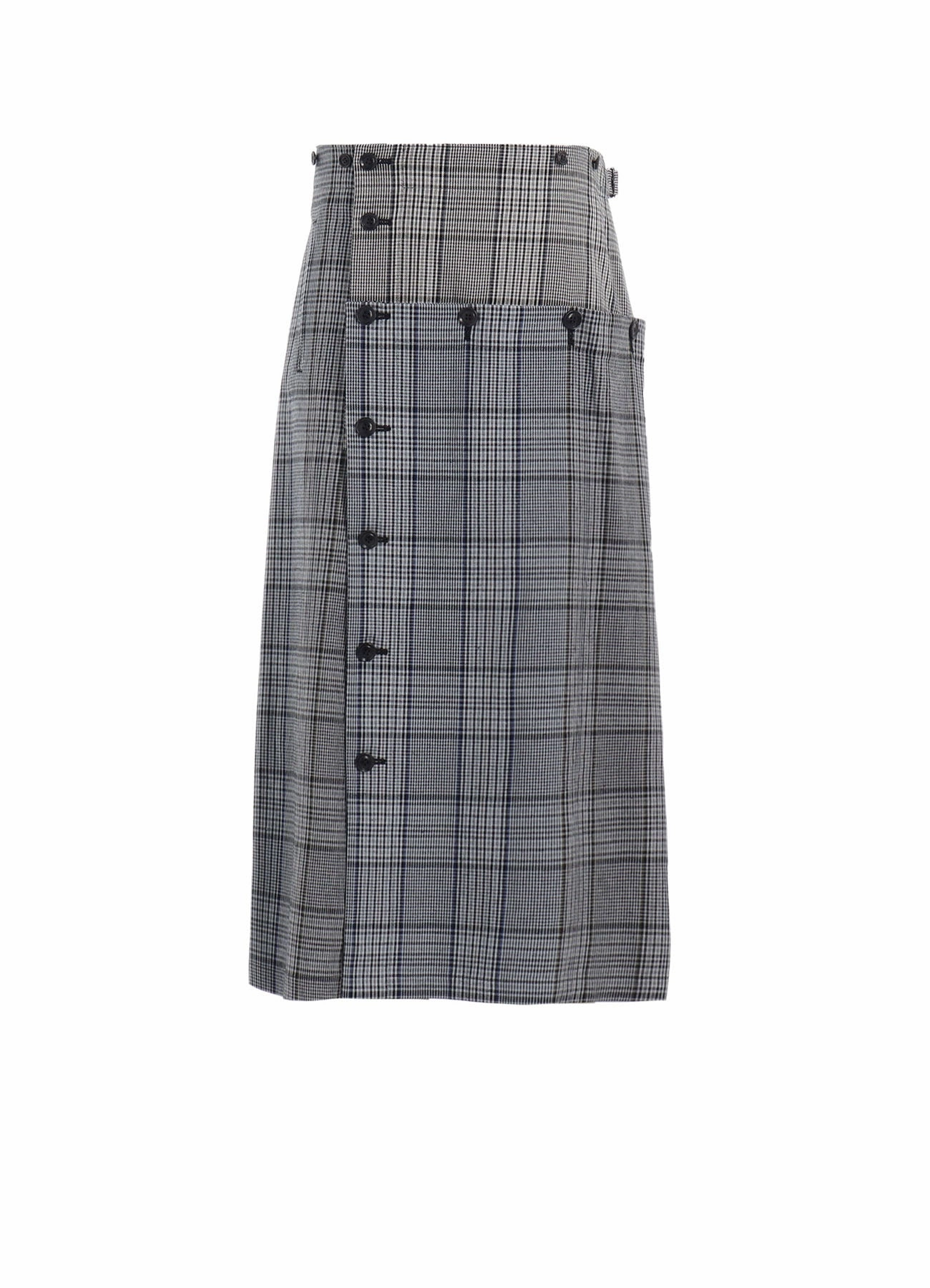 SecureZipperClosures GRID PLAID BUTTON SKIRT