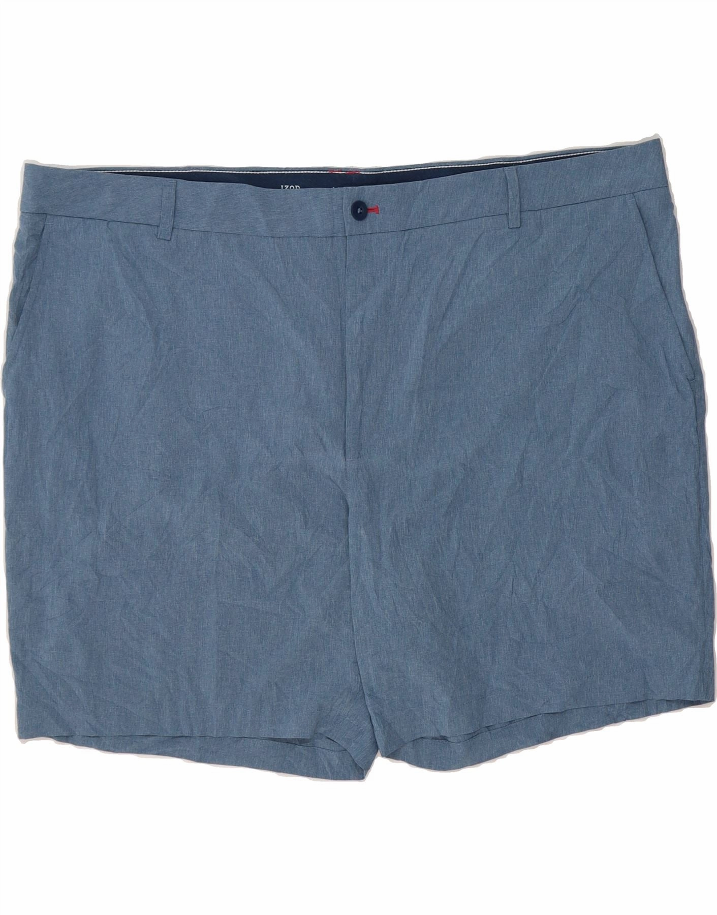 Chafe Resistant Edges Quick Pocket Access IZOD Mens Chino Shorts W48 4XL Blue