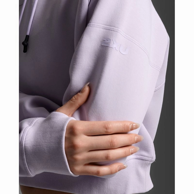 2XU Womens Form Smooth Spacer Crop Hoodie Pre Shrunk Cotton