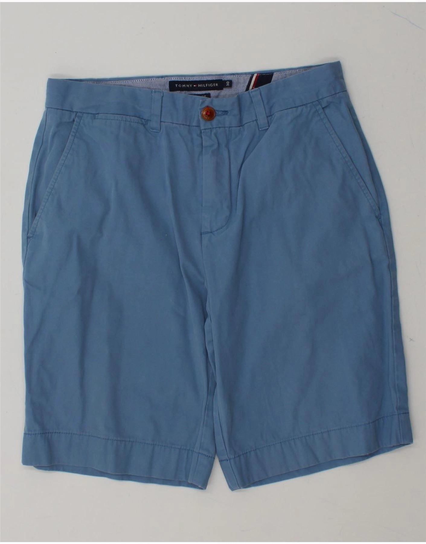 TOMMY HILFIGER Mens Classic Fit Chino Shorts W30 Medium  Blue Cotton Ergonomic Pattern Cutting Quick Comfort