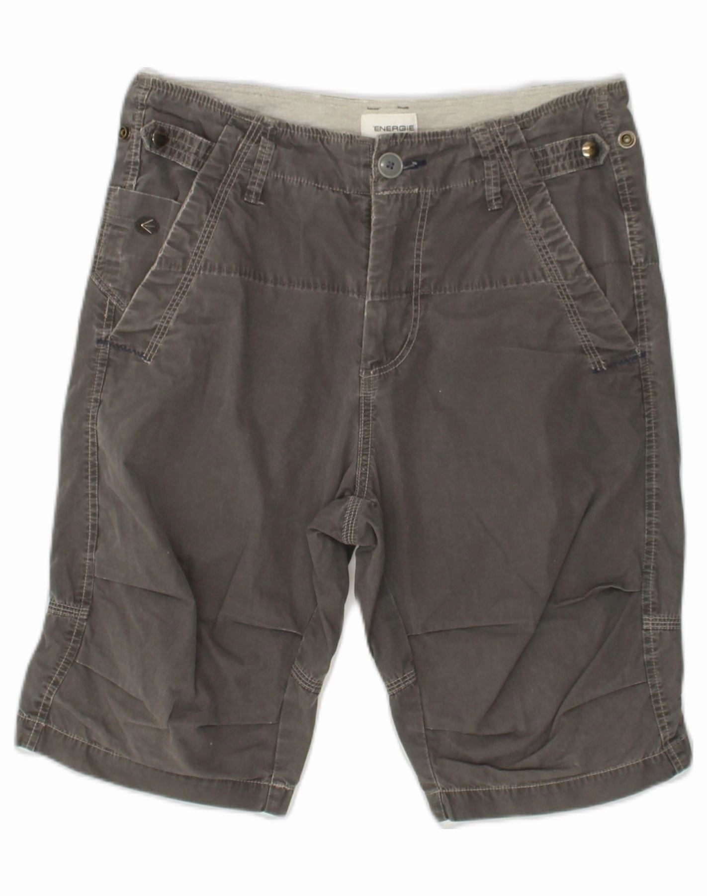 ENERGIE Mens Chino Shorts W29 SMALL Grey Cotton Breathable Cut