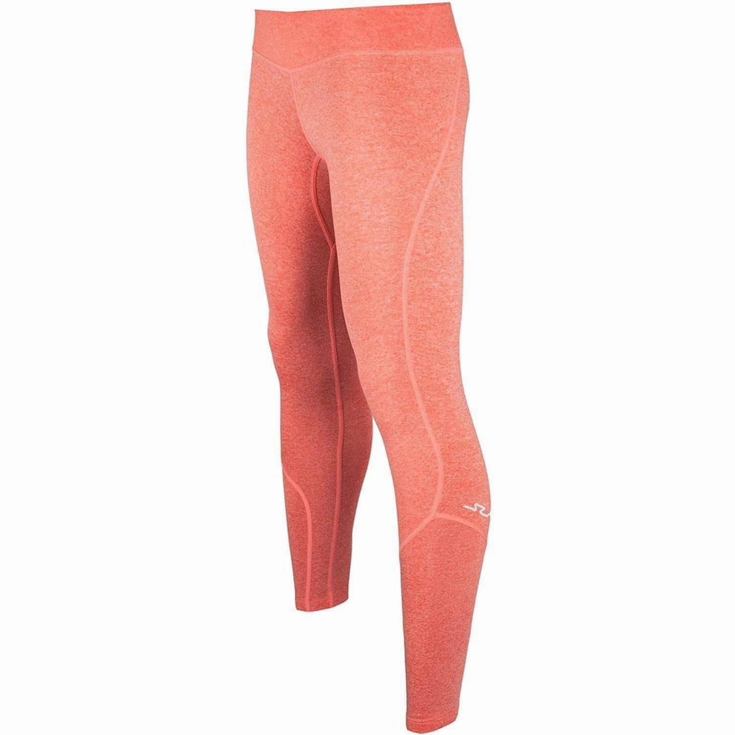 Sub Sports Cold Thermal Womens Long Running Tights - Orange Pro Athlete Mesh Panel