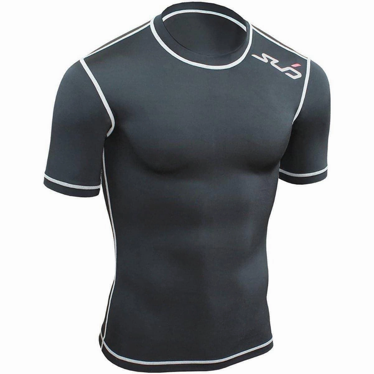 Sub Sports Dual All Seasons Short Sleeve Junior Compression Top - Black Lightweight Shirt