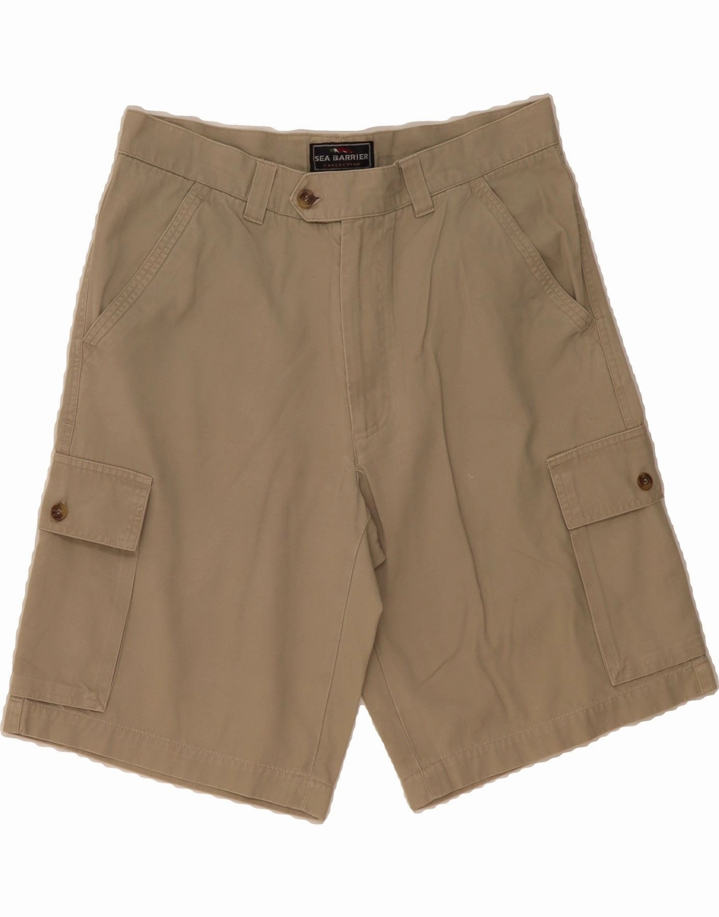 Daily Use SEA BARRIER Mens Cargo Shorts IT 48 Medium W34  Beige Cotton