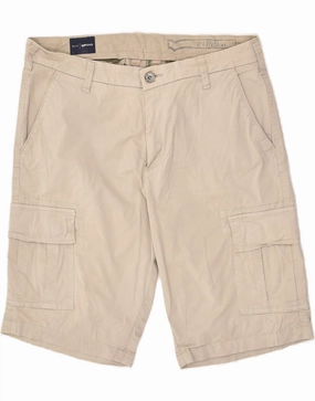 GAS Mens Cargo Shorts W33 Medium Beige Cotton Classic Cut