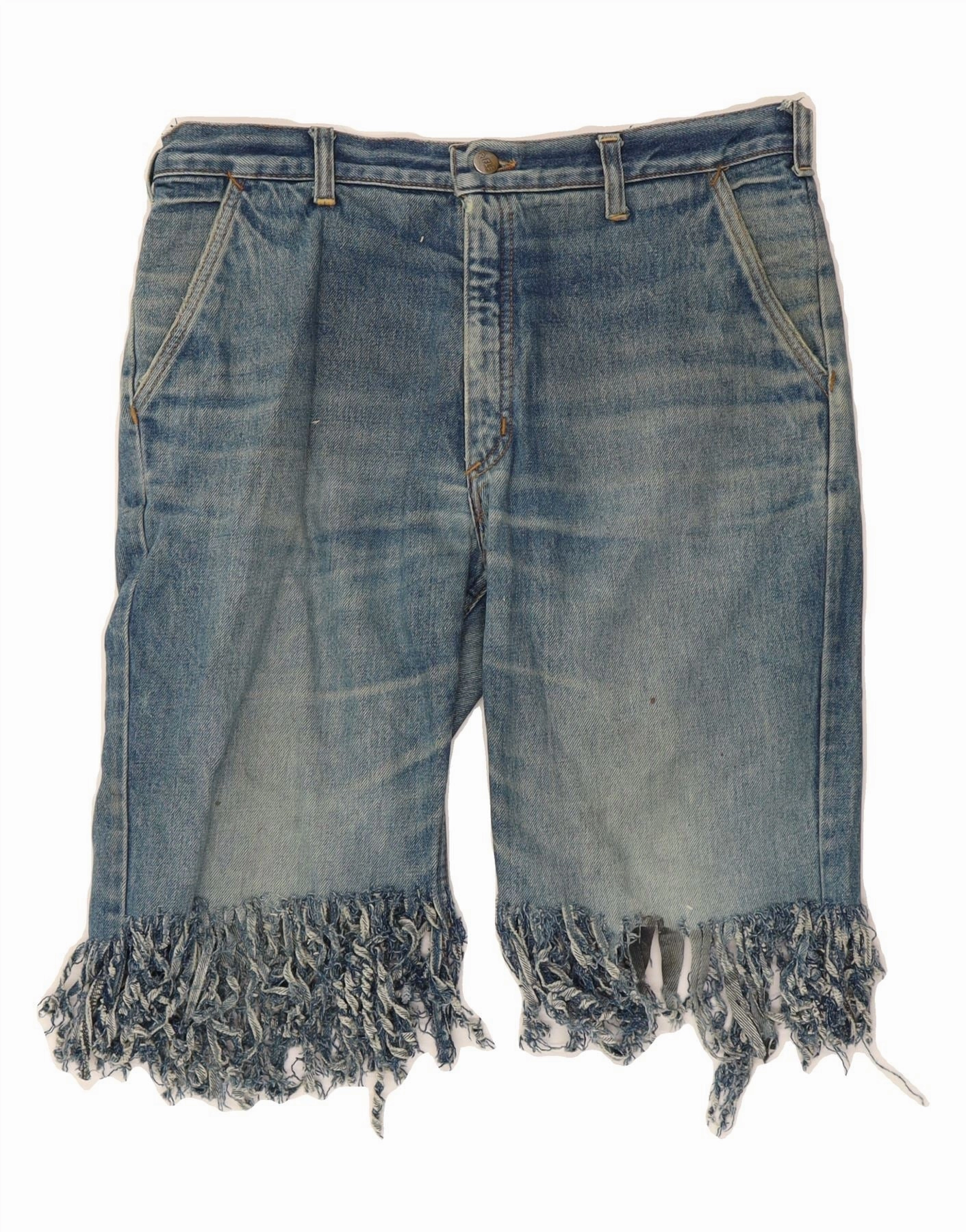 RIFLE Mens Denim Shorts W35 Large Blue poolside fashion Versatile Styling