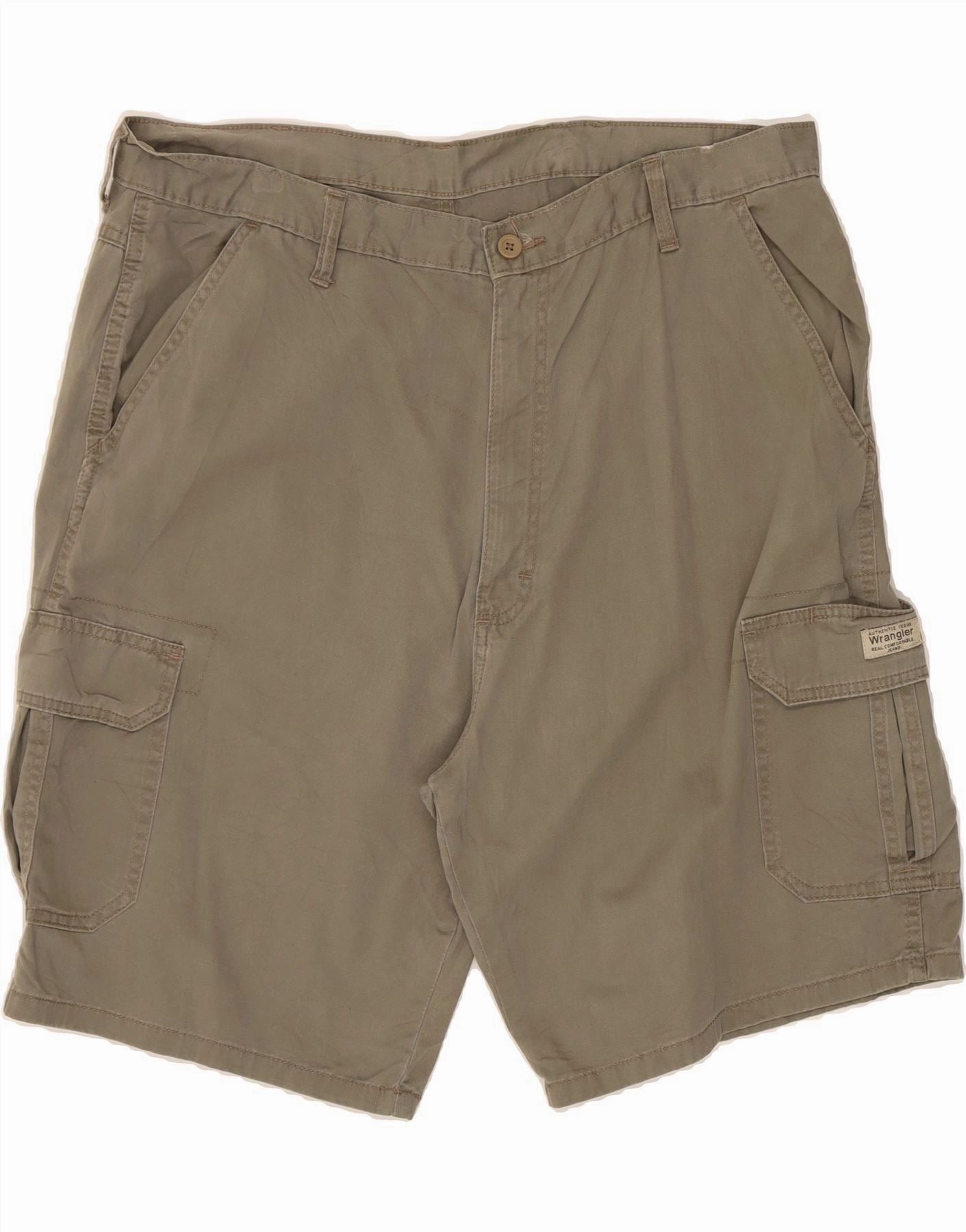 WRANGLER Mens Cargo Shorts W40 XL Khaki Cotton MultiPocket Design Quick Pocket Access