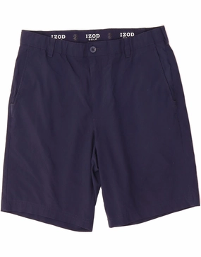 Beach essential IZOD Mens Golf Chino Shorts W36 Large Navy Blue Polyester