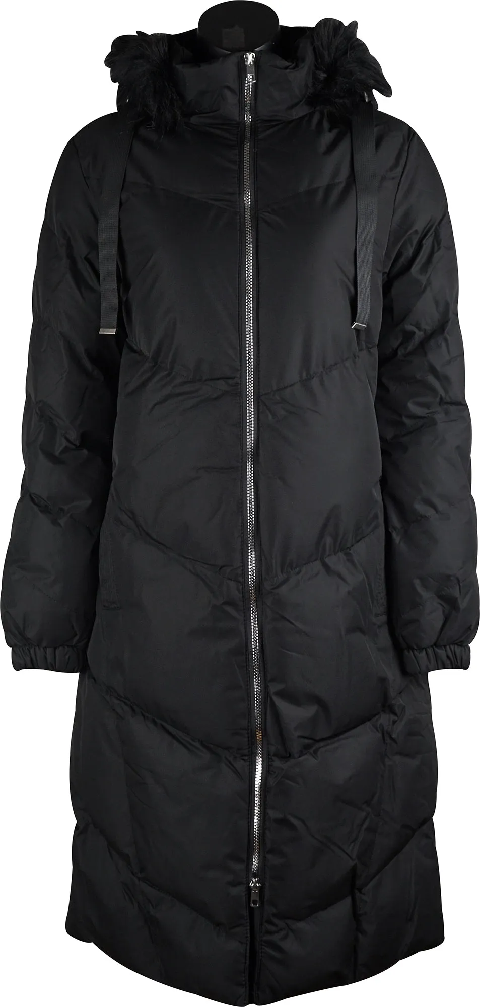 Weekend Vibes Andora Womens Long Jacket - Black Fresh Function Snow Day