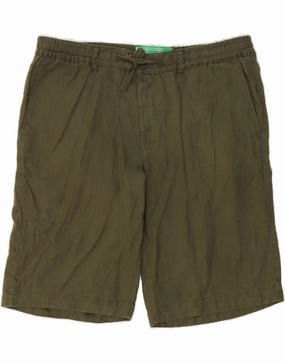 BENETTON Mens Chino Shorts W40 XL Green Flexible Mobility