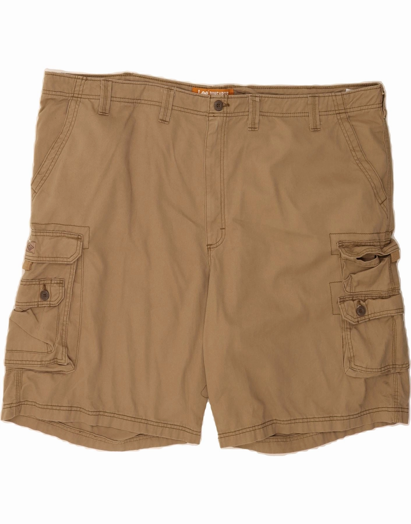 LEE Mens Dungarees Cargo Shorts W52 4XL Brown Cotton romper