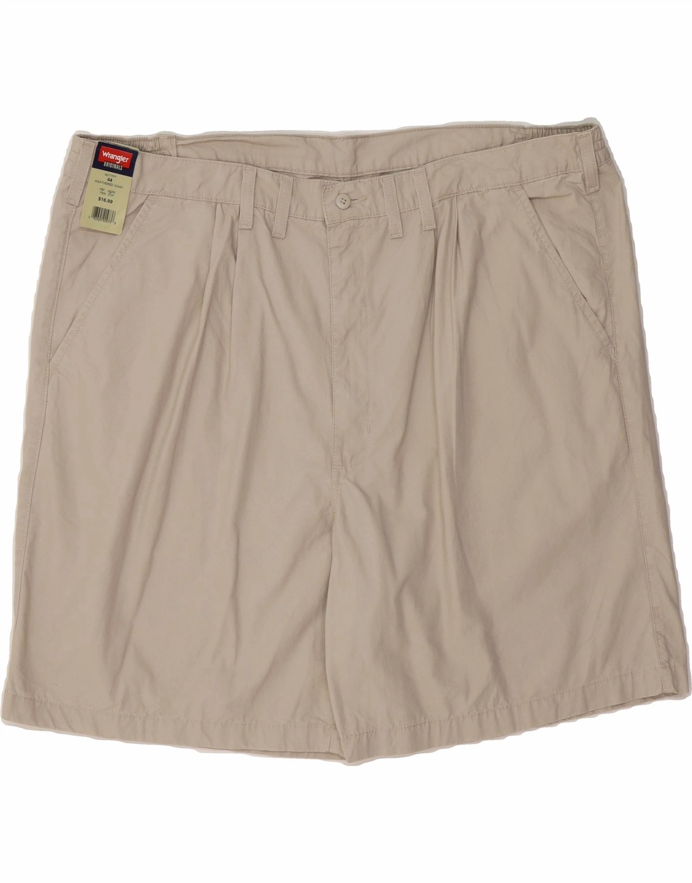 WRANGLER Mens Casual Shorts W44 2XL Off White Cotton Wide Range Motion