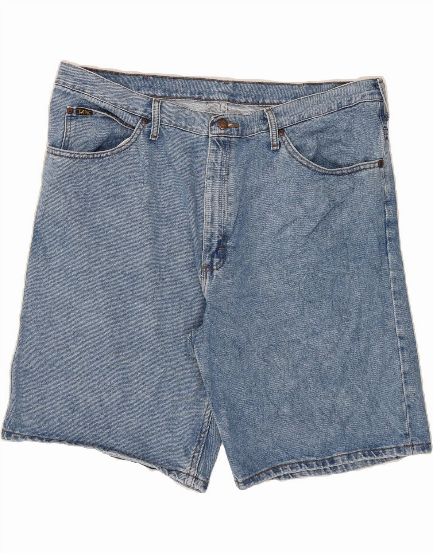 Stretchable Waistband LEE Mens Denim Shorts W42 2XL Blue Cotton