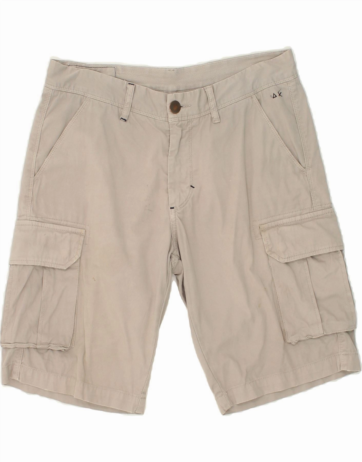 Outdoor Apparel Layered Look SUN68 Mens Cargo Shorts W32 Medium Grey Cotton