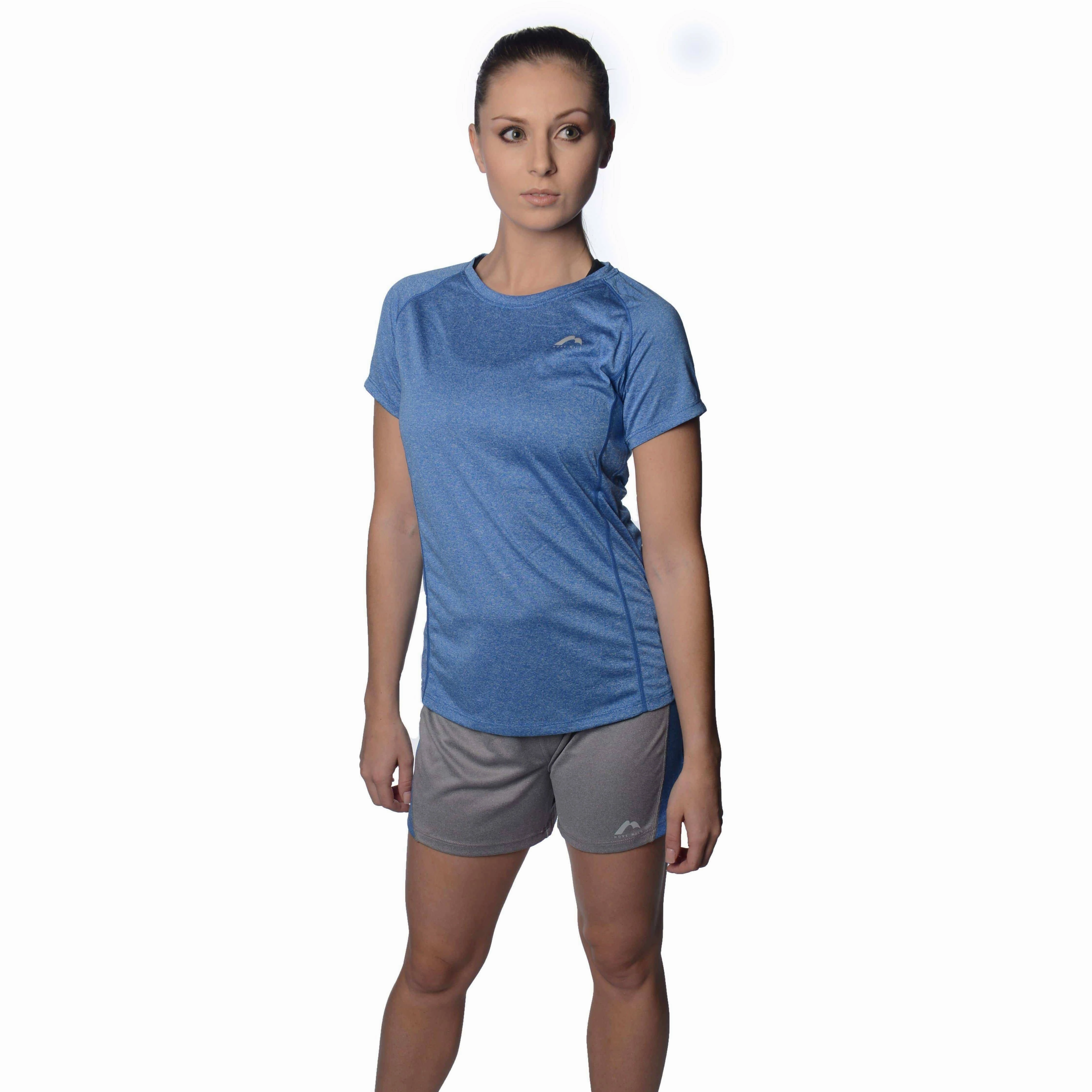 More Mile Marl Jersey Womens Training Shorts - Grey Foldable style Tagless label