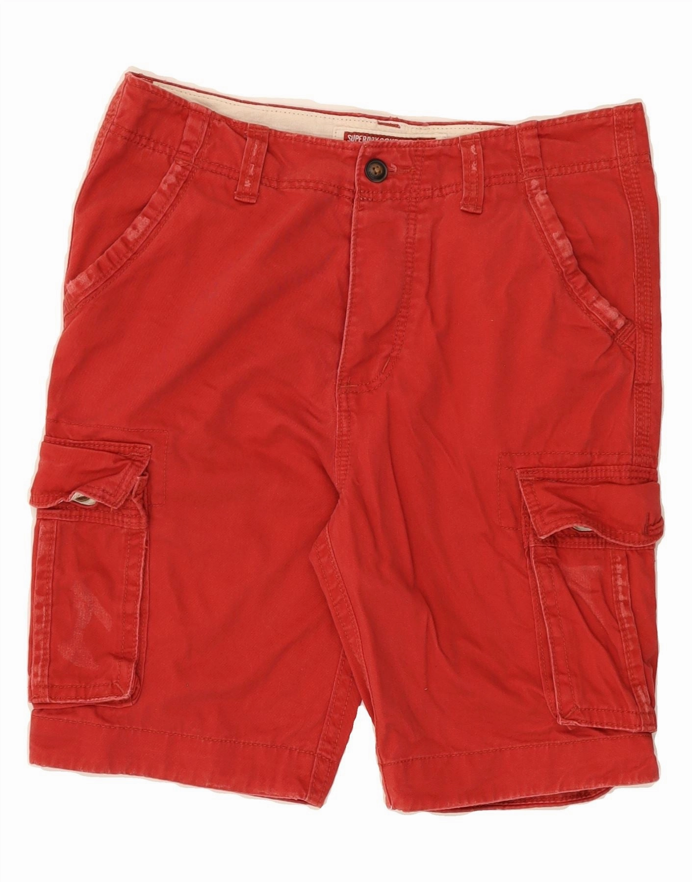 fall shorts Athletic Look SUPERDRY Mens Cargo Shorts Medium W34 Red Cotton