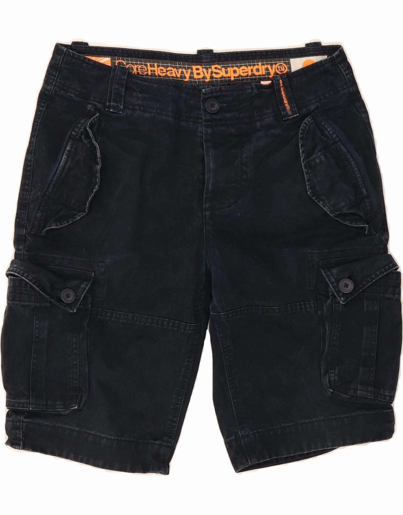 Comfortable Stretch SUPERDRY Mens Cargo Shorts Small W29  Navy Blue Cotton