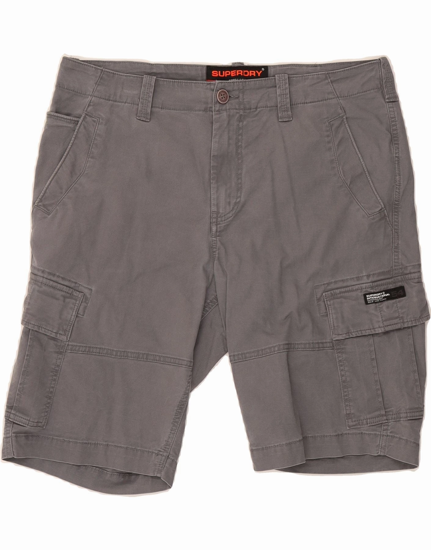 Core Stretch HypoallergenicLining SUPERDRY Mens Cargo Shorts W36 Large Grey Cotton
