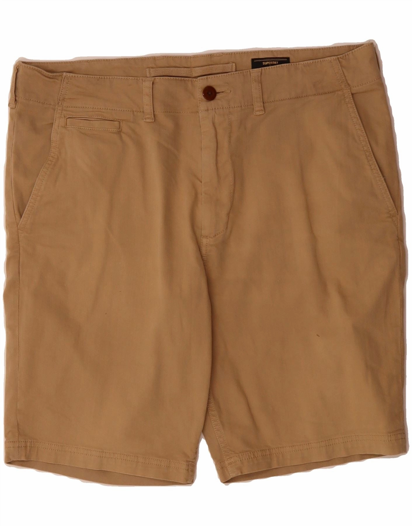 SUPERDRY Mens Chino Shorts W34 Large Brown Cotton Collectible Item