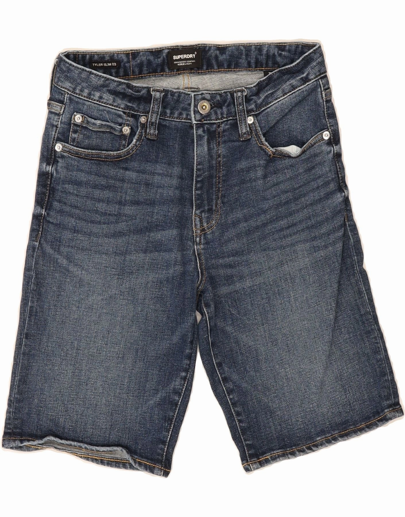 Light Fabric Summer essentials SUPERDRY Mens Tyler Denim Shorts W30 Medium Blue Cotton