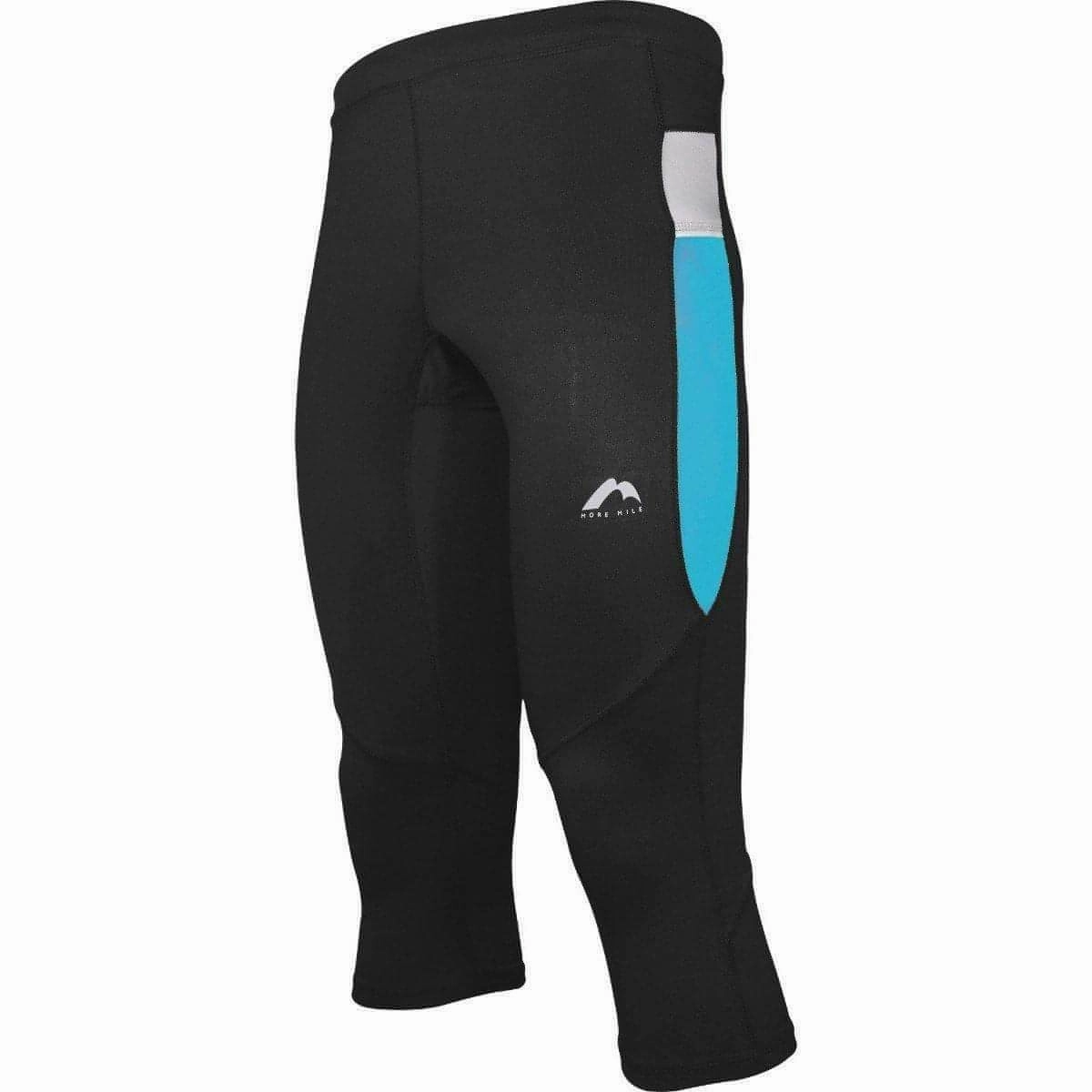 Yoga Class Minimalist Style More Mile More-Tech Mens 3/4 Capri Running Tights - Black