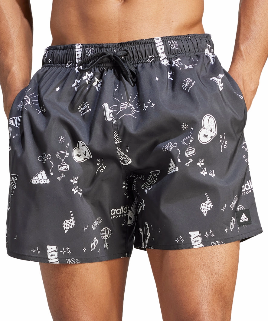 adidas Brand Love CLX Mens Swim Shorts - Grey Stylish Look