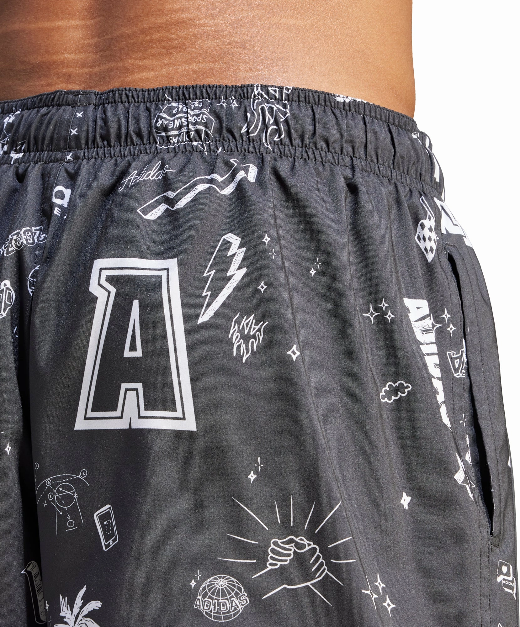 adidas Brand Love CLX Mens Swim Shorts - Grey Party-Ready